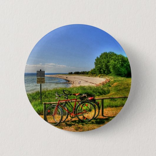 Thiessow Beach op Ruegen Island Ronde Button 5,7 Cm (Voorkant)
