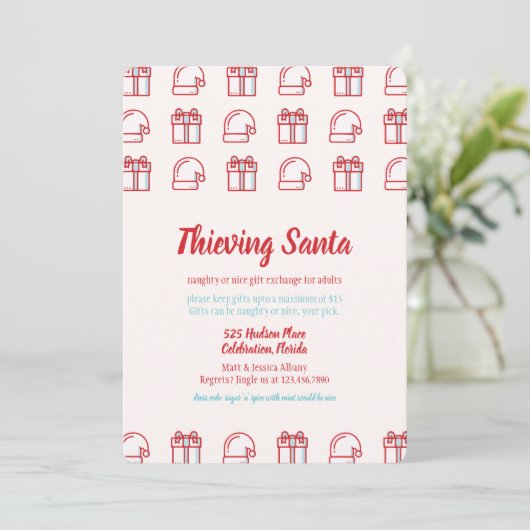 Thieving Santa Kerstfeestdag Kaart (Staand voorkant)