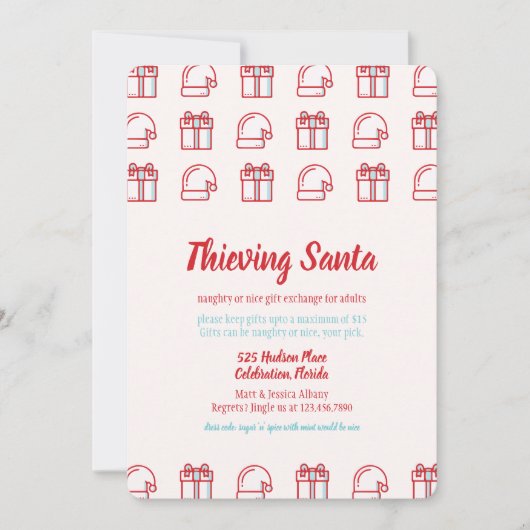 Thieving Santa Kerstfeestdag Kaart (Voorkant)