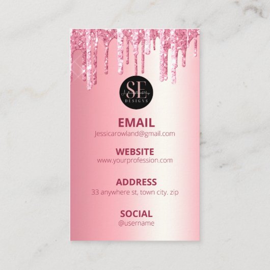 THIGHS EN LOVE VIBES VALENTIJNSE GLITTER DRIP THIC VISITEKAARTJE (Achterkant)