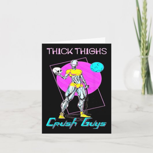 Thiick Thighs Crush Jongens Weightlift Bodybuildin Kaart (Voorkant)