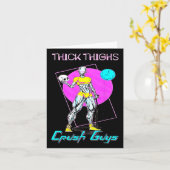 Thiick Thighs Crush Jongens Weightlift Bodybuildin Kaart (Gele Bloem)