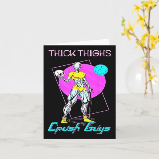 Thiick Thighs Crush Jongens Weightlift Bodybuildin Kaart (Gele Bloem)