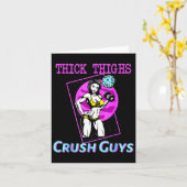 Thiick Thighs Crush Jongens Weightlift Bodybuildin Kaart (Gele Bloem)