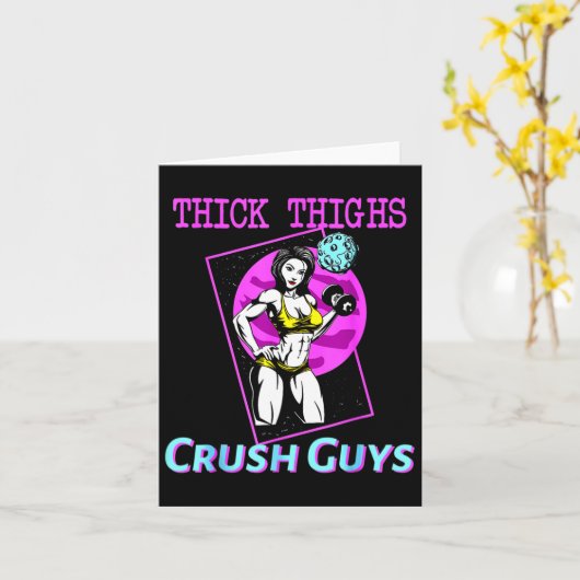 Thiick Thighs Crush Jongens Weightlift Bodybuildin Kaart (Gele Bloem)