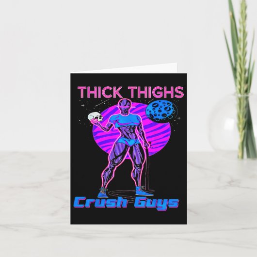 Thiick Thighs Crush Jongens Weightlift Bodybuildin Kaart (Voorkant)