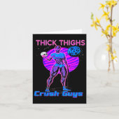Thiick Thighs Crush Jongens Weightlift Bodybuildin Kaart (Gele Bloem)