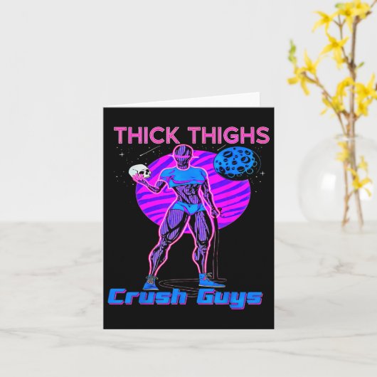 Thiick Thighs Crush Jongens Weightlift Bodybuildin Kaart (Gele Bloem)