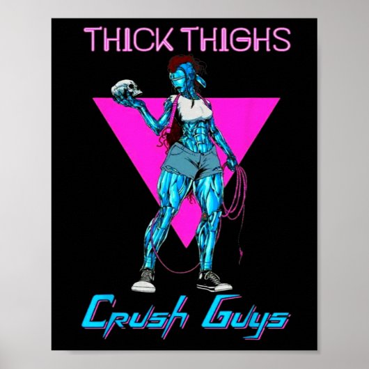 Thiick Thighs Crush Jongens Weightlift Bodybuildin Poster (Voorkant)