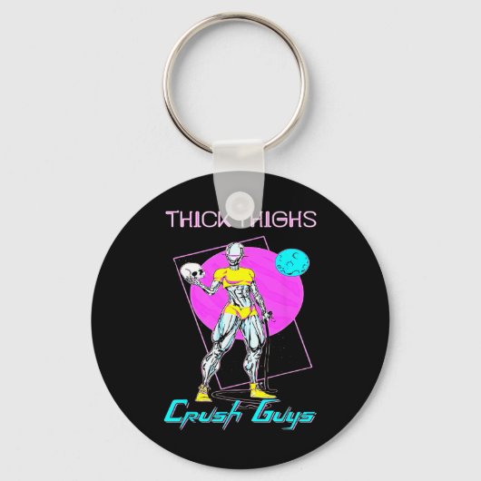 Thiick Thighs Crush Jongens Weightlift Bodybuildin Sleutelhanger (Voorkant)