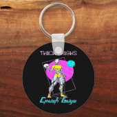 Thiick Thighs Crush Jongens Weightlift Bodybuildin Sleutelhanger (Voorkant)