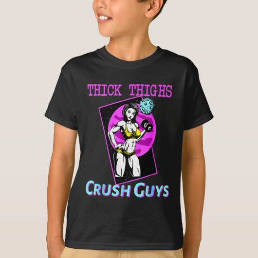 Thiick Thighs Crush Jongens Weightlift Bodybuildin T-shirt (Voorkant)