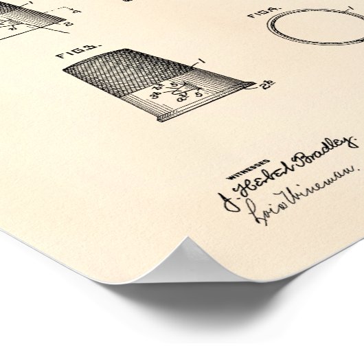 Thimble 1921 Patent Art Old Peper Poster (Hoek)