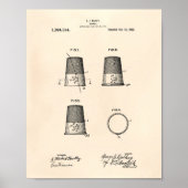 Thimble 1921 Patent Art Old Peper Poster (Voorkant)