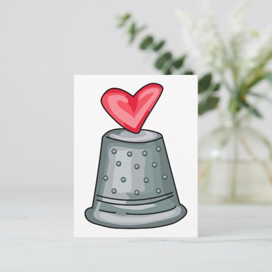 Thimble Heart Briefkaart (Staand voorkant)