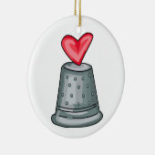 Thimble Heart Keramisch Ornament (Rechts)