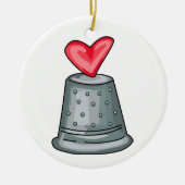 Thimble Heart Keramisch Ornament (Voorkant)