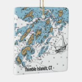 Thimble Island Connecticut Chart Keramisch Ornament (Rechts)