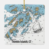 Thimble Island Connecticut Chart Keramisch Ornament (Achterkant)