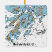 Thimble Island Connecticut Chart Keramisch Ornament (Voorkant)