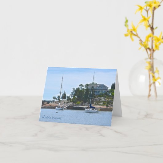 Thimble Island Notecard Kaart (Gele Bloem)