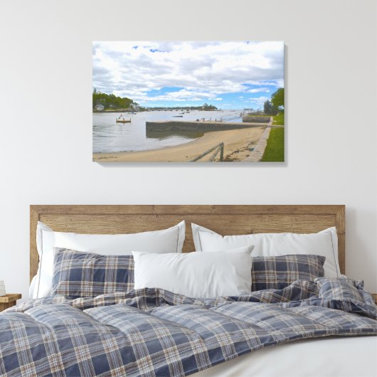 Thimble Island omwikkeld canvas Afdruk (Insitu (Slaapkamer))