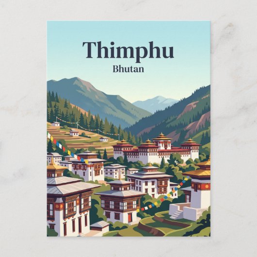 Thimphu, Bhutan Briefkaart (Voorkant)