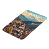 Thimphu Bhutan Illustration Travel Art Vintage Magneet (Linkerzijde)