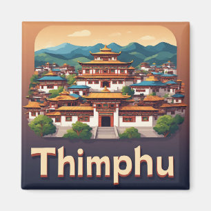 Thimphu Bhutan Stad Reis Cadeau Herinnering 🗺️ Magneet