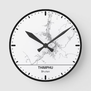 Thimphu Klok Stad Lijn Kunst
