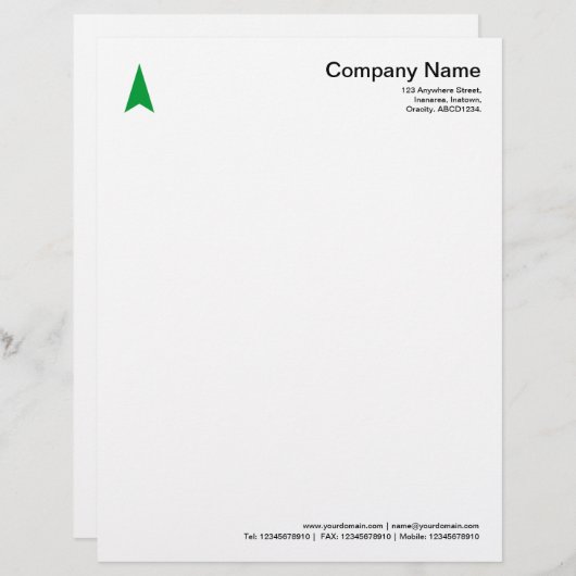 Thin Arrow - Grass Green Briefhoofd Sjabloon (Voorkant / Achterkant)