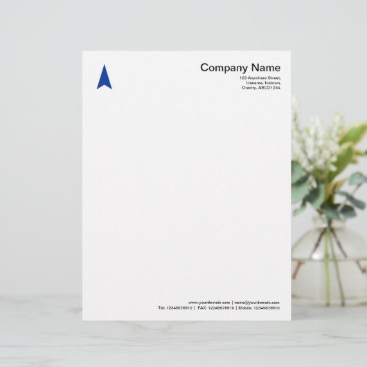 Thin Arrow - Navy Blue Briefhoofd Ontwerp (Staand voorkant)