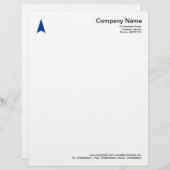 Thin Arrow - Navy Blue Briefhoofd Ontwerp (Voorkant / Achterkant)