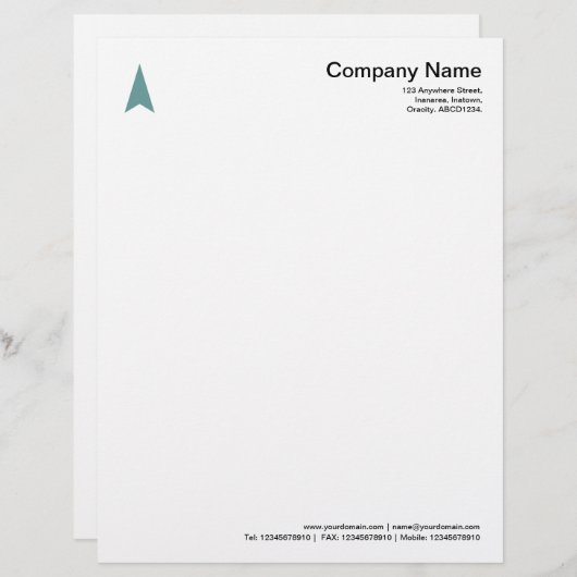 Thin Arrow - Ocean Green Briefhoofd Ontwerp (Voorkant / Achterkant)