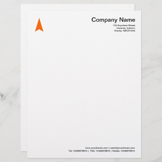 Thin Arrow - Oranje Briefhoofd (Voorkant / Achterkant)