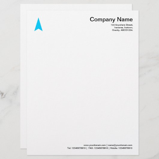 Thin Arrow - Sky Blue Persoonlijk Briefhoofd (Voorkant / Achterkant)