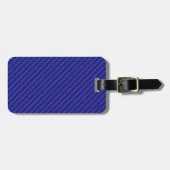 Thin Black and Blue Diagonal Stripes Bagagelabel (Voorkant horizontaal)