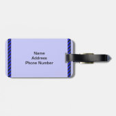 Thin Black and Blue Diagonal Stripes Bagagelabel (Achterkant horizontaal)