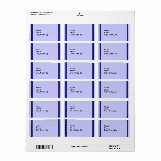Thin Black and Blue Diagonal Stripes Etiket (Full Sheet)