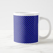 Thin Black and Blue Diagonal Stripes Grote Koffiekop (Rechts)