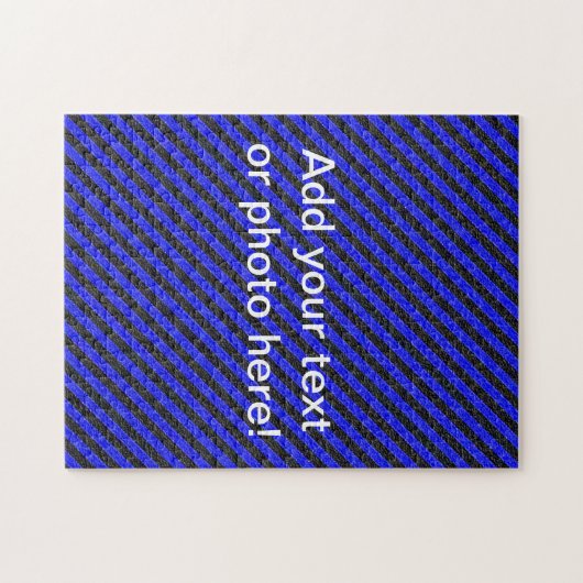 Thin Black and Blue Diagonal Stripes Legpuzzel (Horizontaal)