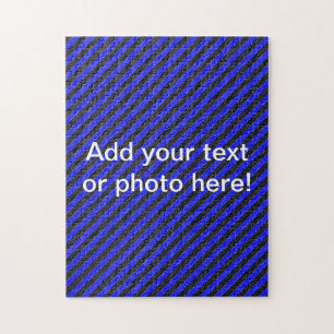 Thin Black and Blue Diagonal Stripes Legpuzzel