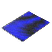 Thin Black and Blue Diagonal Stripes Notitieboek (Linkerzijde)
