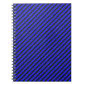 Thin Black and Blue Diagonal Stripes Notitieboek (Voorkant)