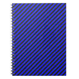 Thin Black and Blue Diagonal Stripes Notitieboek