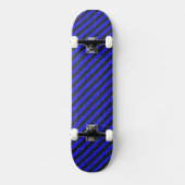 Thin Black and Blue Diagonal Stripes Persoonlijk Skateboard (Voorkant)