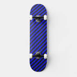 Thin Black and Blue Diagonal Stripes Persoonlijk Skateboard