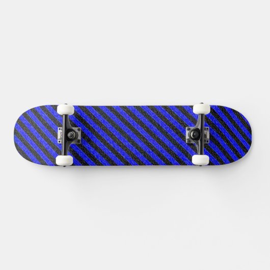 Thin Black and Blue Diagonal Stripes Persoonlijk Skateboard (Horizontaal)