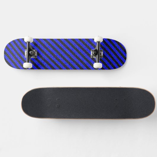 Thin Black and Blue Diagonal Stripes Persoonlijk Skateboard (Horizontaal)