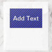Thin Black and Blue Diagonal Stripes Rechthoekige Sticker (Tas)
